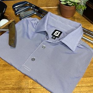 FootJoy golf ⛳️ polo size Medium purple/white pin strips